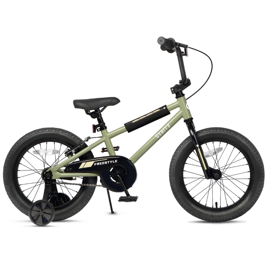 Glerc 14 Inch Little Kids Bike BMX Style Bicycle with Training Wheels Coaster Brake for 3 4 5 Years Old Boys Girls, Blue